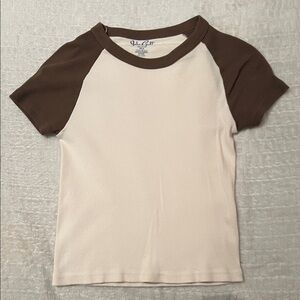 brandy melville bella top brown and cream 🤗🤎